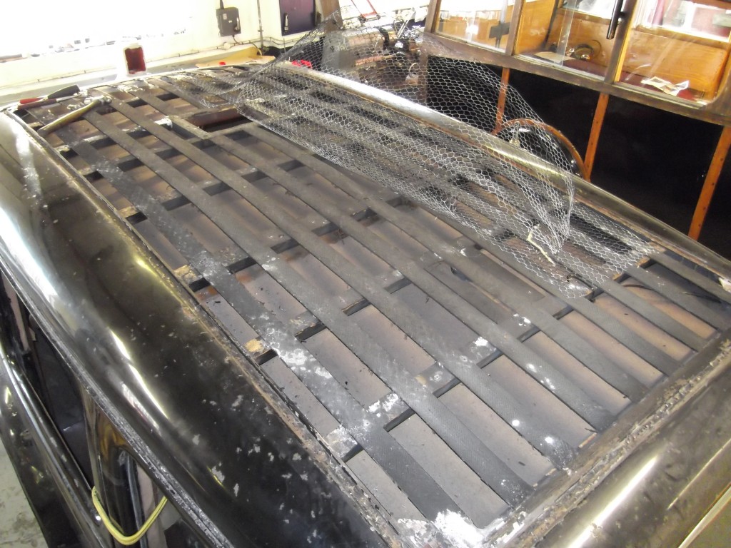 The chicken wire was removed to allow for some repairs